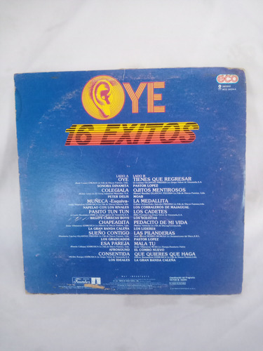 Lp Oye 16 Exitos En Cumbia Peerless 1985 Varios Artistas (Usado)