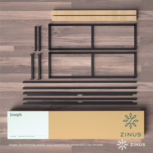 Cama Joseph Zinus Resortes Pocket 1.5 Plazas Long 25cms
