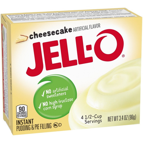 Gelatina Jello Cheescake Pastel Queso Instantaneo Pudin 96g 