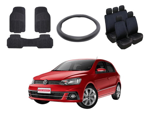  Promo Kit Accesorio Interior Negro Auto + Cubre Asiento