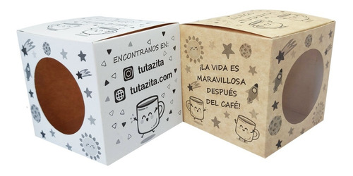 Caja Para Taza Taz3 X 500u Impresas Offset 1 Color