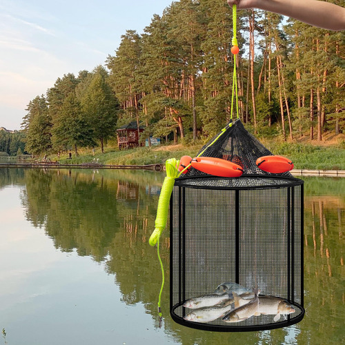 2 Redes De Pesca Flotante Plegable Grande Cesta, Cubo, Sopor