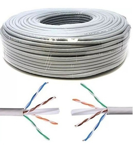 Imagen 3 de 4 de Bobina Rollo Cable De Red Utp Sfx Cat 5e Interior 100 Metros
