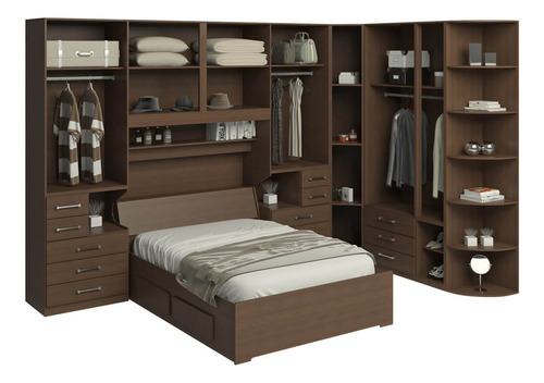 Guarda-roupa Com Canto E Módulos Sem Cama 1222s San Remo