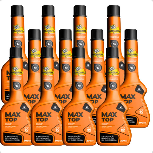 Caixa 12 Aditivo Max Top Bardahl 200ml Combustivel Gasolina