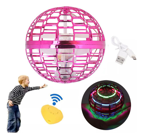 Bola Voladora Niño Boomerang Rotación De 360 Con Luz Led