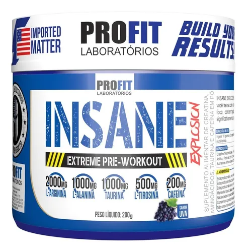 comprar Suplemento de monohidrato de creatina Insane Explosion de ProFit Laboratoires Suplemento en polvo con sabor a uva Insane Explosion en un tarro de 200 g