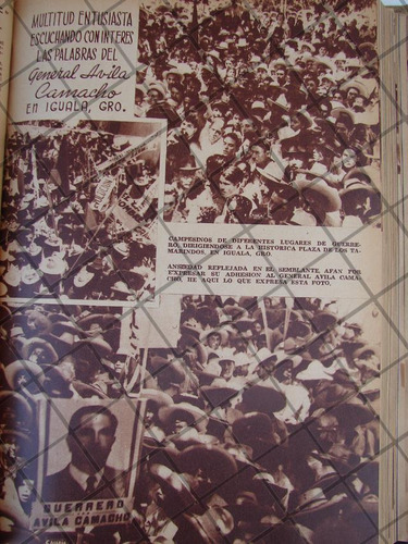 Afiche Antiguo 1939 Avila Camacho En Iguala Gro.