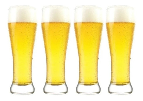 Set 4 Vasos Cerveceros De Vidrio Cristar Berlin 566 Ml