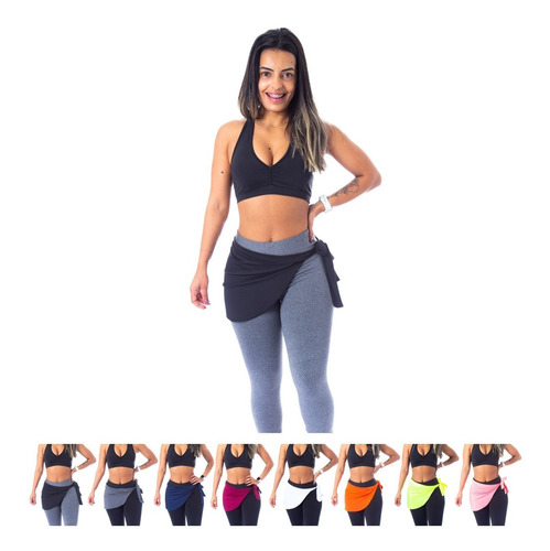 Roupa Academia Saia Tapa Bumbum De Amarrar Fitness Feminina 