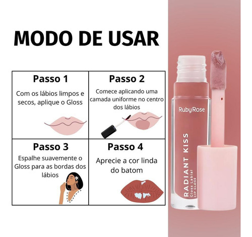 Gloss Labial Ruby Rose Radiant Kiss Rk50 Hb-l6400-5
