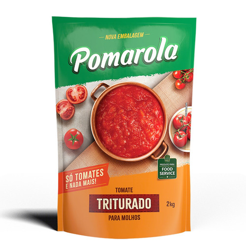 Molho de Tomate Triturado Pomarola sem glúten em sachê 2 kg