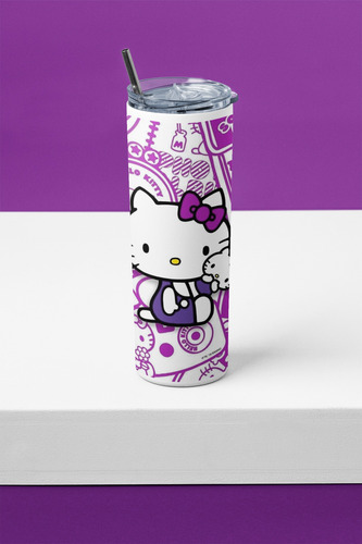 Termo Cabo 20 Oz. Hello Kitty Moño Morado
