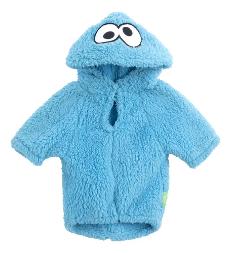 Chaqueta Polar Para Mascotas Monstruo Come Galletas Talla M Color Celeste