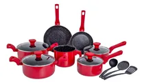 Comprar Jogo Panelas Indução 10 Peças Cerâmica Vermelho Pratic Cook