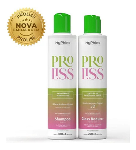 Kit Progressiva Shampoo E Gloss 300ml Proliss - Myphios