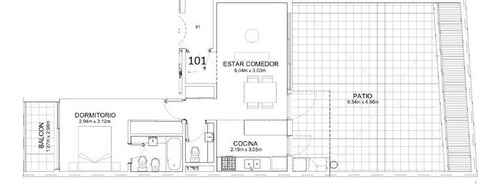 Departamento 2 Ambientes Con Terraza , Parrilla Y Cochera