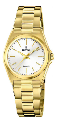Reloj Para Mujer Festina Acero Clasico F20557/2 Dorado