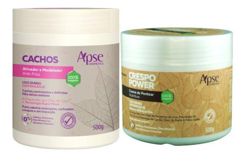 Kit Creme De Pentear Crespo Power E Ativador Modelador Apse