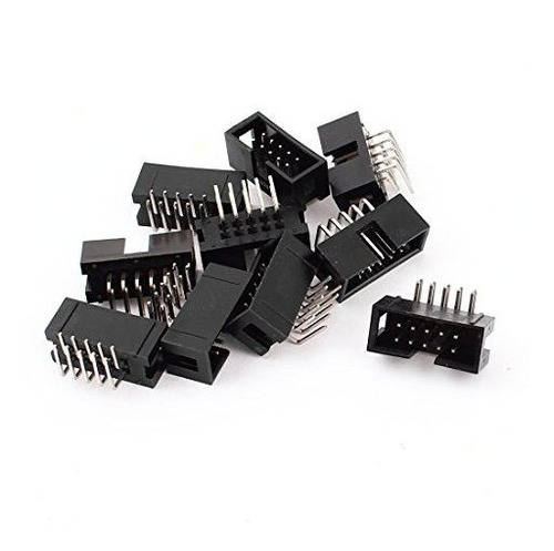 Uxcell, 10 Conectores Jtag Macho De 90 Grados, 10 Pines, 2,5