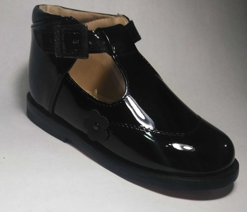 Zapato Escolar Niña Ortopédico Horma Recta Charol Mod 3220