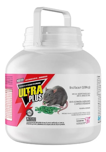 Veneno Cebo Ratas Ultra Plus En Grano Pote X 2 Kilos
