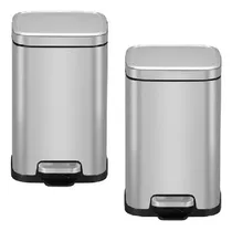 Comprar Set De 2 Botes De Basura Eco Living Acero Inoxidable 12 Lts