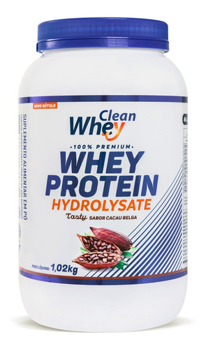 Clean Whey Hydrolysate Tasty Cacau Belga 1020g Hidrolisado