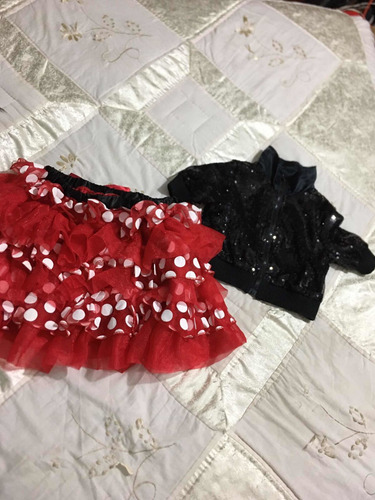 Disney Minnie Mouse Blusa Y Falda Para Niña 7-8 Años (Usado)
