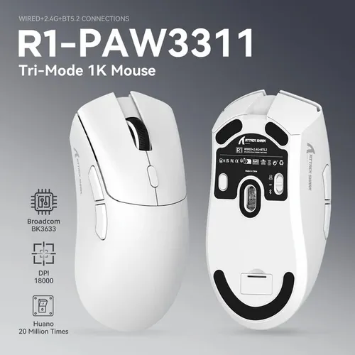 Mouse Attack Shark R1 Inalámbrico Gaming Sensor Superlight