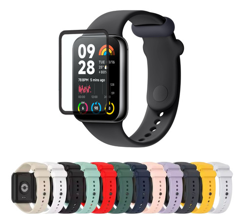 Pulseira Silicone Para Xiaomi Smart Mi Band 8 Pro + Película Cor Cinza