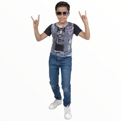 Playera Niño Metalero 3d Metal Head  Fiesta 