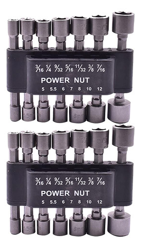 14 1 No Magnetico Hexagonal Spline Bit Socket Set Power Kit