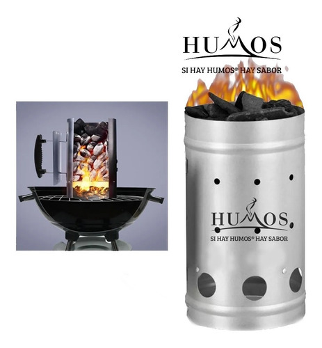 Fogonero Brasero Humos Parrilla Asado Carbon Iniciador Fuego