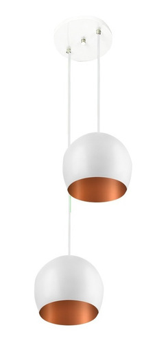 Lustre Pendente Aluminio Bola Duplo 15cm Varias Cores