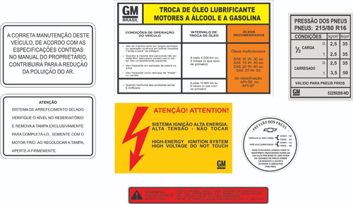 Adesivos Advertencia Cofre Motor Chevrolet C10 1980