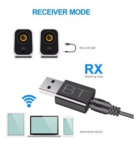 Transmisor Receptor Mini Usb Bluetooth 5.0 Pc Notebook