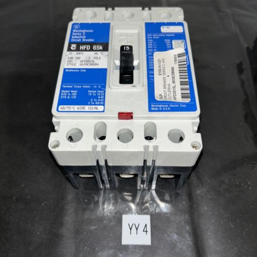 Westinghouse Cutler Hammer Hfd3015l 15 Amp 600 V Circuit Aah