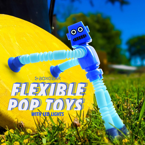 Robot Toy Boxgear Led Que Cambia De Forma Con Ventosa, 4 Uni