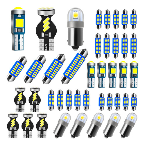 Antline Juego De 42 Bombillas Led Para Interiores Ba9s T5 T1