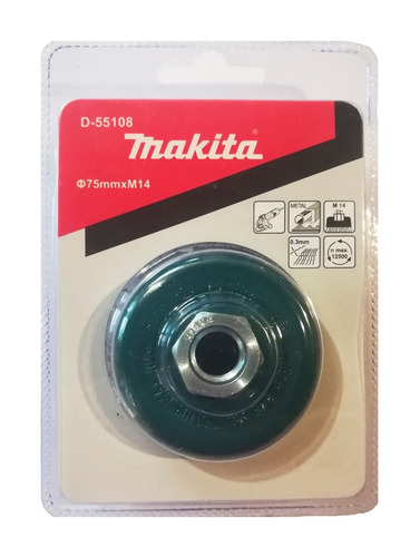 Imagen 2 de 5 de Cepillo Para Amoladora De 4.5 Makita 75 Mm X M14 D-55108