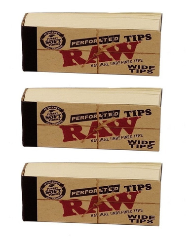 Kit 3 Piteiras Raw Wide Tips Perfurada Original Importada 
