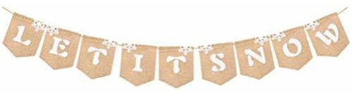 Banderines - Let It Snow Banner Christmas Banner Pennat Bun