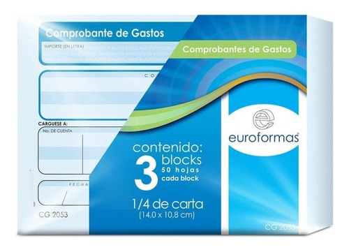 Comprobante De Gastos Euroformas Er0101 1/4 Carta 50 H.
