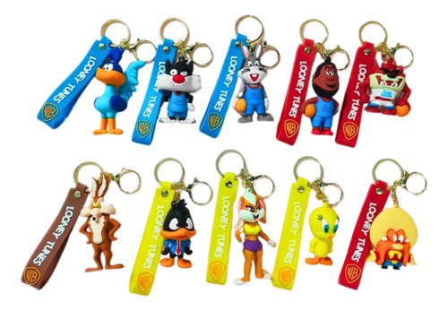 Llaveros Personajes Goma 3d + Correa + Mosqueton Looney Tunes