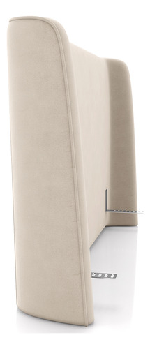 Cabeceira Cama Box Queen 160cm Nilo P05 Veludo Bege