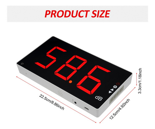 Medidor De Nivel De Sonido Con Pantalla Lcd Grande, Medidor
