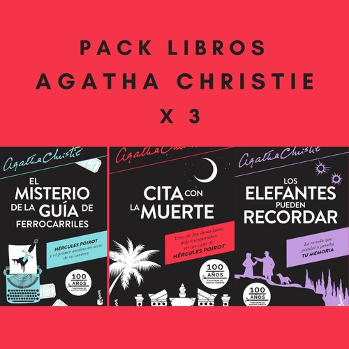 Pack Agatha Christie 3 Libros- Elefantes + Cita+misterio -pd