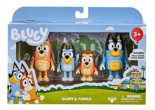Bluey & Family Set X4 Figuras Articuladas Moose Orig Replay