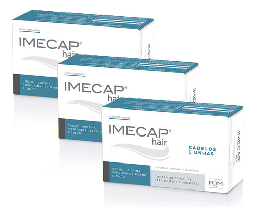 Imecap Hair C/ 30 Vitaminas P Cabelos E Unhas Leve 3 Pague 2